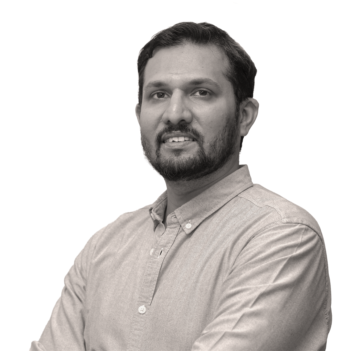 Monochrome portrait of Areesh Zubair